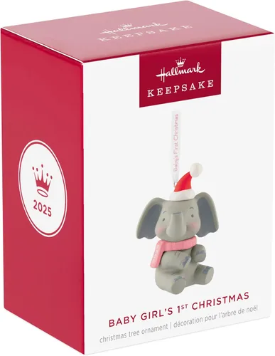 Vista 7 de Hallmark Keepsake Adorno de Navidad 2025, primer elefante navideño para niña 2025