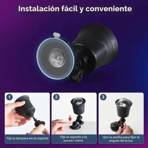 Vista 6 de Paquete de 2 luces recargables de bola de discoteca activadas por sonido para interiores