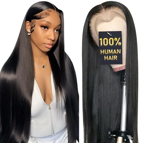 Vista 11 de Pelucas de encaje frontal HD de 13 x 6 pulgadas, densidad del 250 %, cabello humano 100% humano, sin pegamento, pelucas de cabello humano lacio
