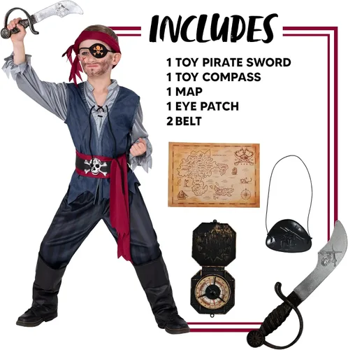 Vista 5 de Spooktacular Creations Disfraz de pirata Rogue para niño