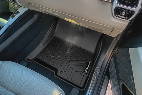 Vista 3 de SMARTLINER Juego de alfombrillas de 3 filas de ajuste personalizado para todo tipo de clima, compatible con Kia Sorento 2021-2025