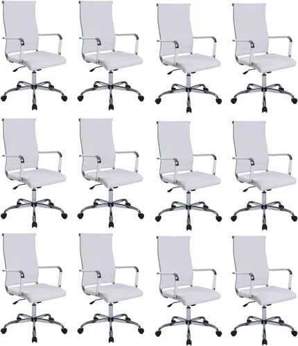 Vista 11 de Silla de escritorio de oficina, sillas de trabajo rodantes de cuero negro