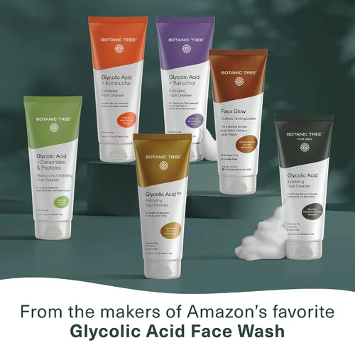 Vista 6 de Botanic Tree Kombucha & ácido glicólico exfoliante lavado facial para piel envejecida - Limpiador facial para mujeres - Efectos de lipofilling