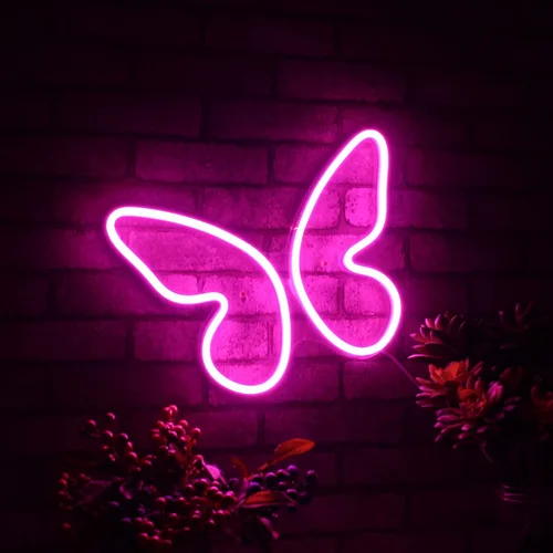Vista 9 de ADVPRO Señal de neón LED del silicón de la flexión del sitio de la muchacha de la mariposa - azul - st16s33-fnu0020-b