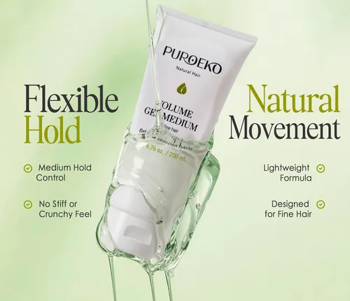 Vista 3 de Gel de volumen medio para cabello fino Define ondas y rizos con un acabado natural