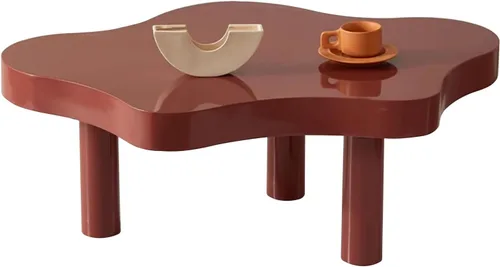 Vista 7 de HM&DX Mesa de centro de nube irregular con 3 patas, mesa central moderna de mediados de siglo para dormitorio, sala de estar, bonita mesa auxiliar