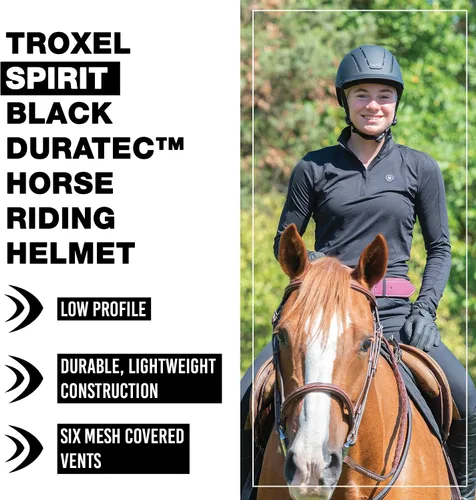 Vista 2 de Troxel Spirit Duratec Full Coverage Horse Riding Helmet, Low-Profile Adjustable Design, Safety Horseback Riding Gear