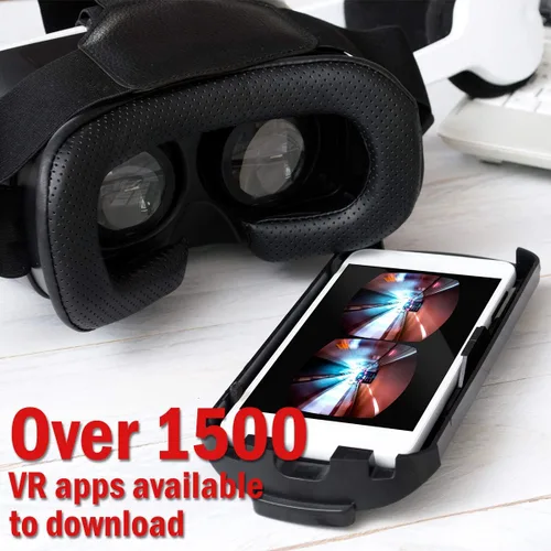 Vista 5 de Visor de realidad virtual para juegos móviles, películas y realidad aumentada para Android y iPhones de 3.5 a 6 pulgadas Correas y lentes