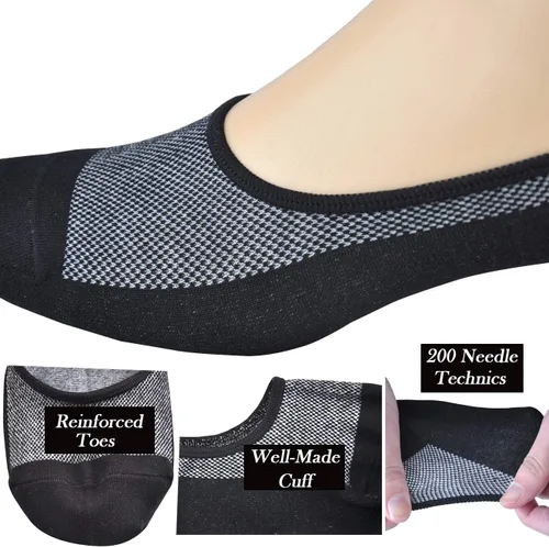 Vista 6 de Jormatt - Calcetines de algodón de corte bajo para hombre, con agarres antideslizantes, para hombre