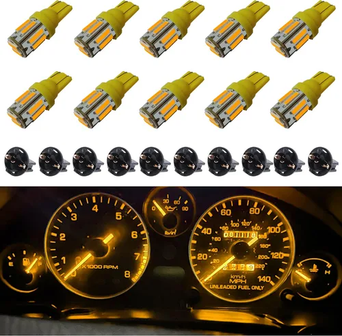 Vista 10 de T10 194 168 Dash Instrument Ultra Blue Bombillas LED Bright Panel Gauge Cluster Dashboard Bombillas LED 10pcs/Set Azul