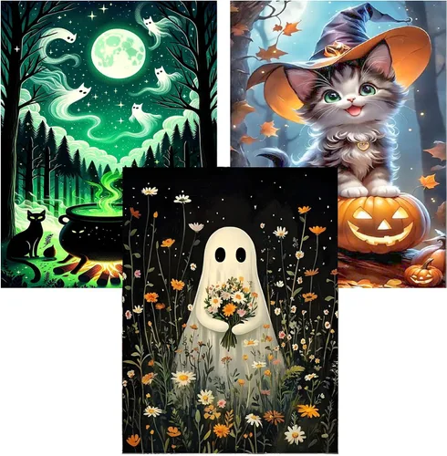 Vista 28 de Meothan - Paquete de 12 kits de arte de diamantes 5D para adultos, de animales, cristales redondos, para regalo o para decoración del hogar de 12 x