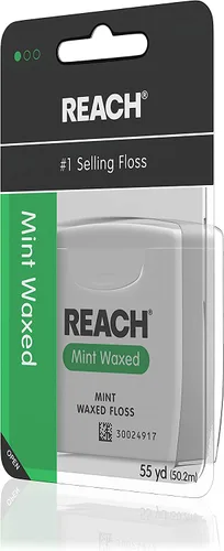 Vista 3 de Reach Hilo dental encerado menta 55 yardas (paquete de 2)