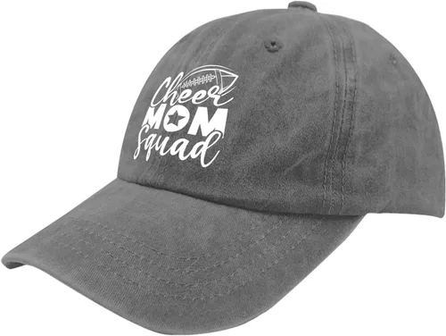 Vista 2 de Football Cheer Mom Squad Cap Trucker Cap Cyan Blue Hat for Men Gifts for Dad Running Caps