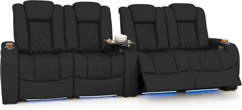Vista 64 de Seatcraft Asientos de cine en casa Virtuoso LT Tawny Single reclinable Leonado