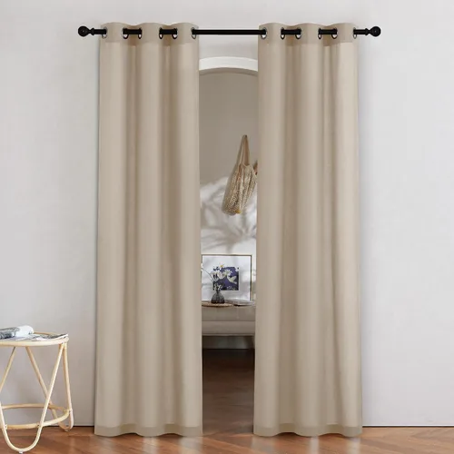 Vista 214 de NICETOWN - Cortinas de lino angora para ventana de cocina sobre el fregadero, con ojales, lino grueso angora, tratamientos cortos para ventanas