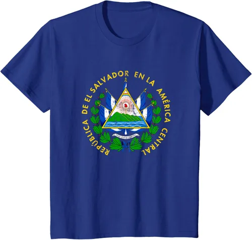 Vista 57 de Escudo de armas de El Salvador Salvadoran Distressed Design T-Shirt