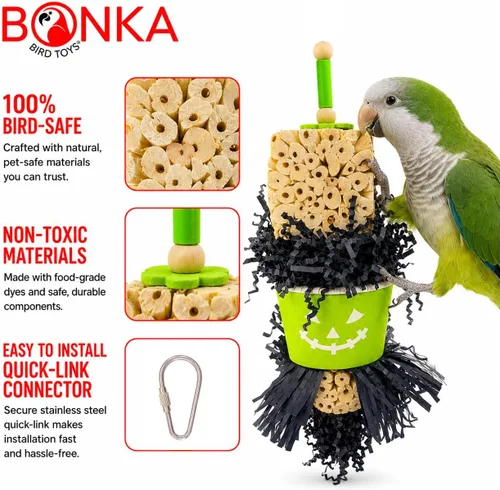 Vista 9 de Bonka Bird Toys 971 Sola Cube Creep Halloween Parrot Chew Forage Toy
