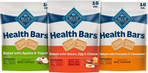 Vista 28 de Blue Buffalo Health Bars Galletas para Perros Crujientes, Horneadas al Horno con Ingredientes Naturales, Calabaza y Canela, Bolsa de 16 onzas