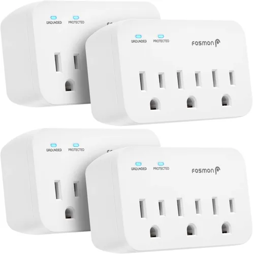 Vista 8 de Fosmon Protector contra sobretensiones para refrigerador, 3 tomas de corriente, resistente contra sobretensiones con julios altos para refrigerador