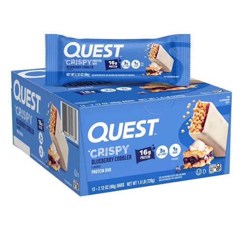 Vista 9 de Quest Nutrition - Barra de proteína crujiente para pastel de cumpleaños, 0.67 onzas de proteína, 0.04 oz de azúcar, 0.07 oz de carbohidratos netos