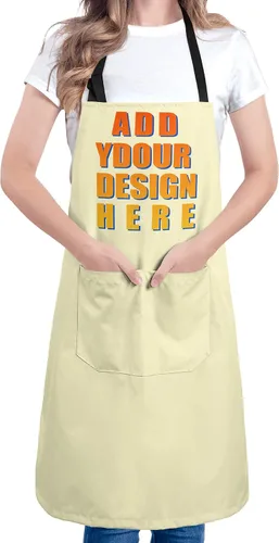 Vista 11 de Apron for Women with 2 Pockets Waterproof Bib for Kitchen Cooking Restaurant BBQ Painting Crafting Salon Nails
