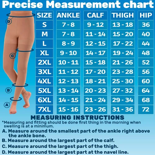 Vista 3 de Calzas de compresión graduada, con control superior, Apoyo firme 20-30 mmHg, S, Beige, 2