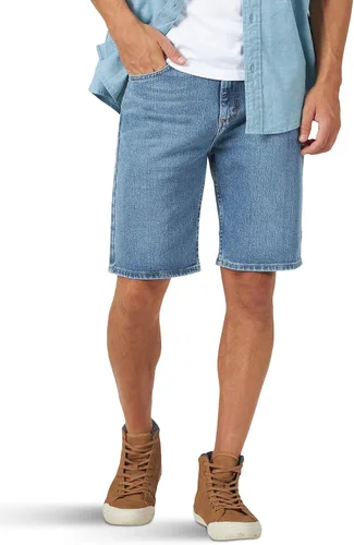 Vista 9 de Wrangler Authentics pantalones cortos de jean clásicos con cinco bolsillos de ajuste relajado para hombre Dark Rinse