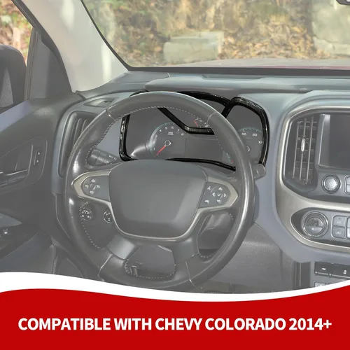 Vista 3 de RAZPOY Moldura del panel de salpicadero, cubierta de tablero de consola central compatible con Chevy Colorado 2014-2022 y accesorios interiores