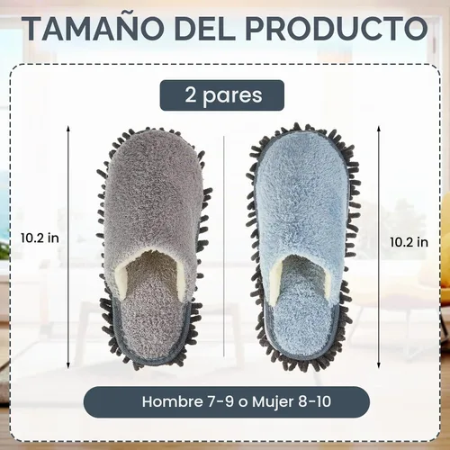 Vista 3 de Jecery 2 pares de pantuflas de microfibra para limpieza de suelos de chenilla, limpiadores de tabla base, herramientas de limpieza para el hogar