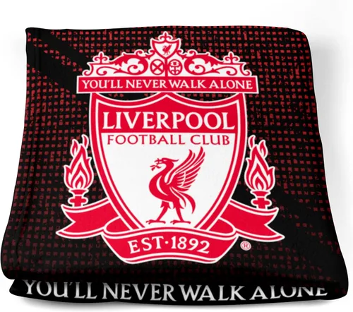Vista 5 de Liverpool - Manta de forro polar con escudo de fútbol, suave, LFC, cálida manta de viaje para sofá, manta de malla Liverpool, regalo para hombres