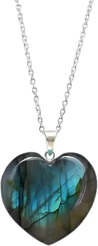 Vista 67 de Gempires Love - Collar con colgante de cristal de corazón para mujer, chapado en plata, cadena ajustable de 18 + 2 pulgadas