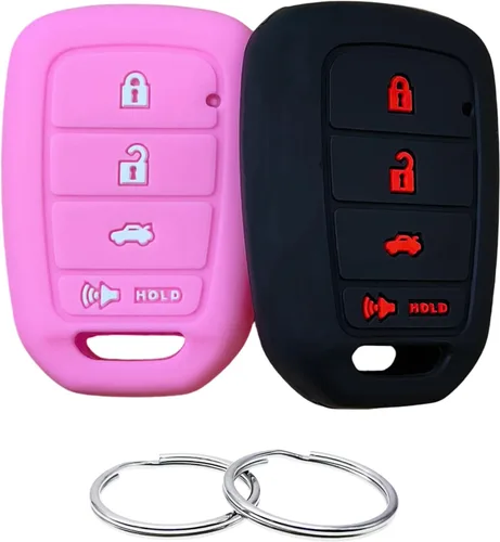 Vista 13 de REPROTECTING Funda de goma de silicona para llavero compatible con Honda Accord CR-V Civic Crosstour Fit (solo compatible con llavero recto)