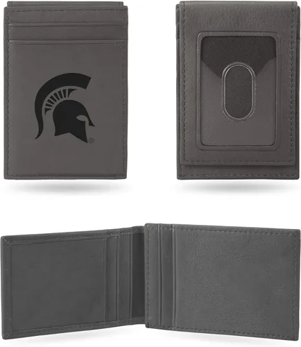 Vista 28 de Cartera de bolsillo frontal grabada con láser NCAA - Compacta/Cómoda/Delgada