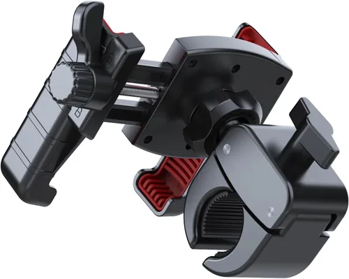 Vista 6 de Soporte de teléfono para motocicleta, soporte para teléfono de bicicleta, diseño de doble bloqueo ultra estable, compatible con teléfonos