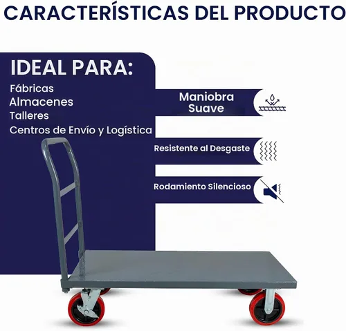 Vista 3 de 5Seconds Carrito de plataforma, capacidad de 3300 libras, placa de diamante Carrito de diamantes-gris