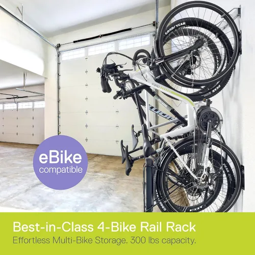 Vista 2 de Delta Cycle - Soporte de pared para bicicleta de garaje - Perchas de bicicleta para garaje - Estante de almacenamiento de bicicletas para MTB