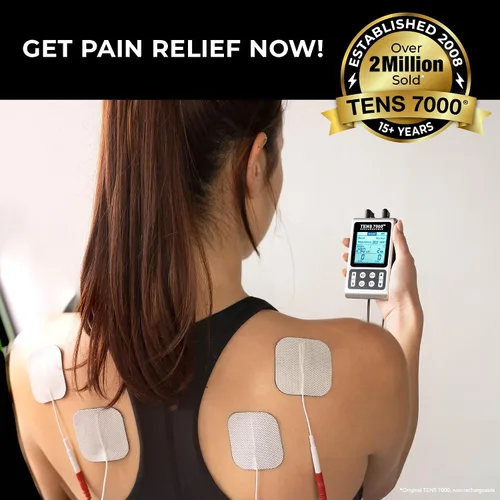 Vista 3 de TENS 7000 Unidad recargable Elite TENS Estimulador muscular y dispositivo de alivio del dolor, máquina TENS avanzada para dolor de espalda eficaz