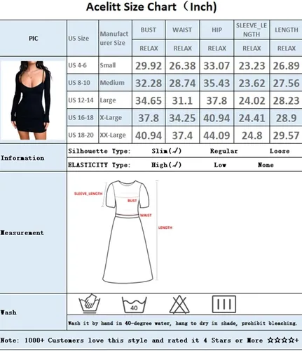 Vista 5 de Acelitt Conjunto de 2 piezas para mujer, sin mangasmanga larga, acanalado, entallado, mini vestidos, S-XXL