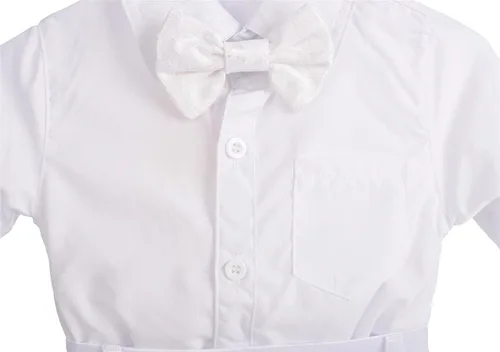 Vista 6 de Lito Angels Traje blanco para bebé, ropa de bautizo, trajes de bautizo, manga larga, floral
