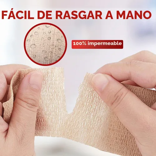 Vista 3 de HEALQU Vendaje autoadhesivo – Cinta cohesiva para atletismo y deportes – Cinta médica autoadhesiva de 1 pulgada x 5 yardas, vendajes elásticos