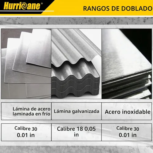 Vista 3 de HURRICANE Herramienta Plegable de 12 Pulgadas, Herramientas de Doblado de Chapa para HVAC, Herramienta Manual Dobladora de Conductos, Formación