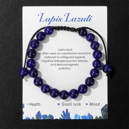 Vista 33 de Pulsera de cristal curativo para mujer de 0.315 in, pulsera de cuentas de cristal natural ajustable hecha a mano, joyería curativa, regalo