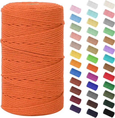 Vista 104 de Cuerda de macramé de 0.079 in x 220 yardas (656 pies), cuerda de algodón natural para colgar en la pared, ganchos de plantas, manualidades Verde