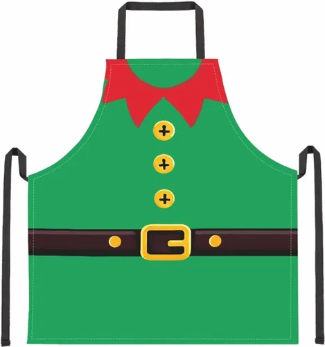 Vista 124 de Dreaweet Delantal de cocina unisex con cuello ajustable de Navidad