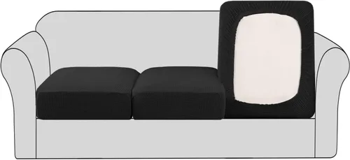 Vista 45 de H.VERSAILTEX - Fundas elásticas para cojín de sofá individual, fundas de asiento para silla de sofá, protector de cojín con tejido jacquard de sarga