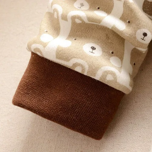 Vista 5 de Conjunto de ropa de otoño para bebés de 0 a 3 años de edad, con capucha de dibujos animados y pantalones