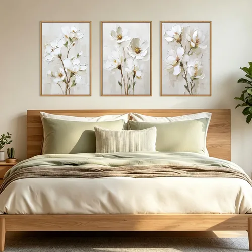 Vista 259 de FWIEXA Juego de Arte de Lienzo Bohemio Enmarcado para Pared, Cuadros Botánicos Verde Salvia Decoración de Pared, Impresiones de Arte de Plantas