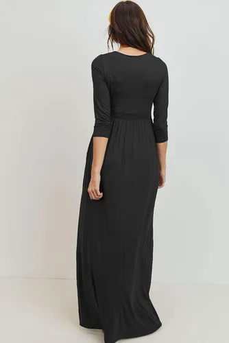 Vista 8 de LaClef Vestido de maternidad fruncido con bolsillo para mujer