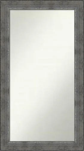 Vista 162 de Amanti Art Espejo de baño plateado para sobre el fregadero, 24 x 24 pulgadas, espejo cuadrado de peltre forjado a medida, marco de madera casual