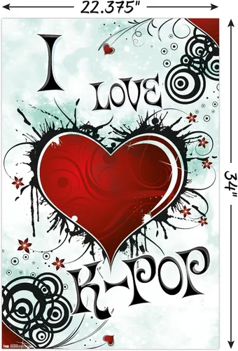 Vista 3 de Trends International Póster de pared I Love K-POP, 22.375 x 34 pulgadas, versión sin marco